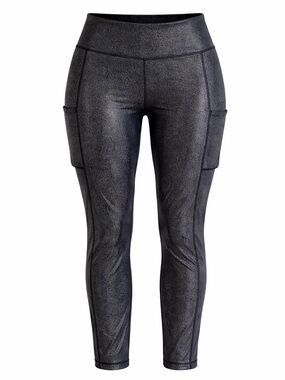 Lululemon Speed Up Mid-Rise Tight 28” – Size 6 NWT | Black Silver Foil